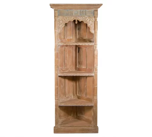 Libreria Esquinera Alhambra Tallada Madera de Mango 79x50x198 Cm - Moycor (5)