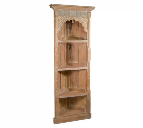 Libreria Esquinera Alhambra Tallada Madera de Mango 79x50x198 Cm - Moycor (6)
