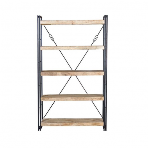 Librería Estilo Industrial Madera Mango Estructura Metal 120x35x200 - Giner y Colomer - 2