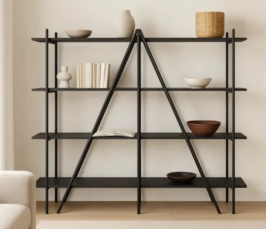 Librería Fabricada en MDF y Hierro 220x34x181 Cm - Giner y Colomer (4)