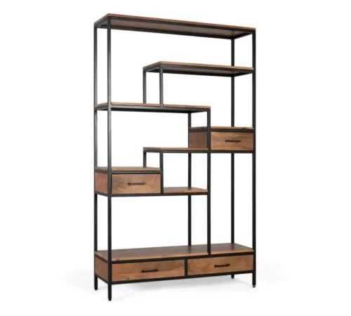 Libreria Madera de Mango y Hierro 115x35x182 Cm - Giner y Colomer (3)