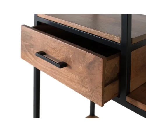 Libreria Madera de Mango y Hierro 115x35x182 Cm - Giner y Colomer (5)