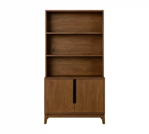 Librería de madera de mango con puertas y estantes – 85,5 cm alto patas 12 cm - MOVIL (1)