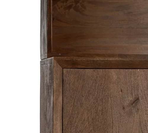Librería de madera de mango con puertas y estantes – 85,5 cm alto patas 12 cm - MOVIL (7)