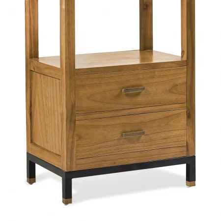 Librería en Madera con 2 Cajones y 4 Huecos Colección Madhu 60x40x190 Cm - Moycor (3)