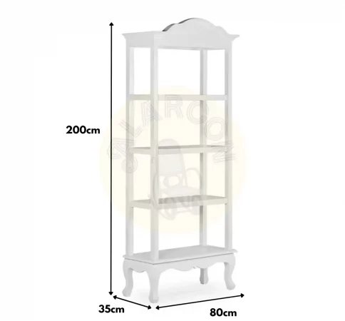 Librería en Madera de Caoba Blanca Buku 4 huecos - Moycor (3)movil