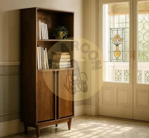 Librero de madera de mango con puertas 38x76cm y huecos 76,5x38cm - MOVIL (3)
