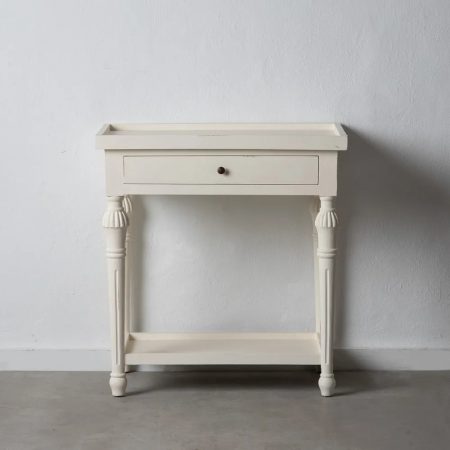 MESA AUXILIAR BLANCO ROTO MADERA MINDI 72 X 47 X 77 CM IXIA
