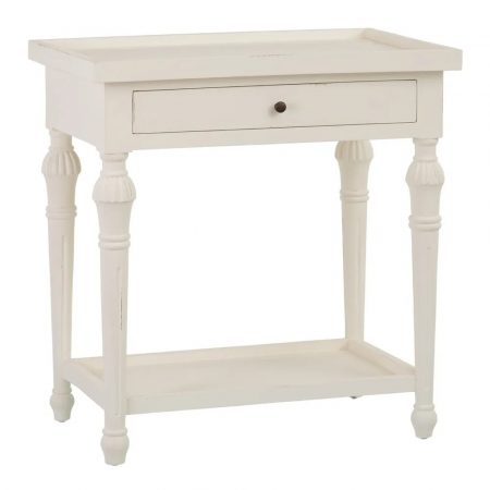 MESA AUXILIAR BLANCO ROTO MADERA MINDI 72 X 47 X 77 CM IXIA1