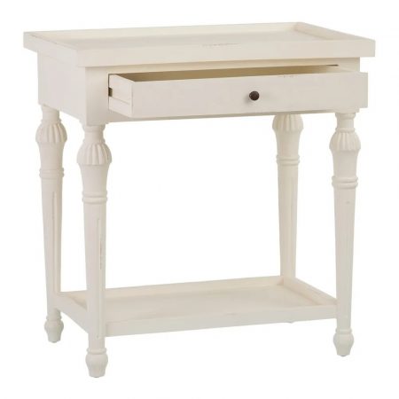 MESA AUXILIAR BLANCO ROTO MADERA MINDI 72 X 47 X 77 CM IXIA2