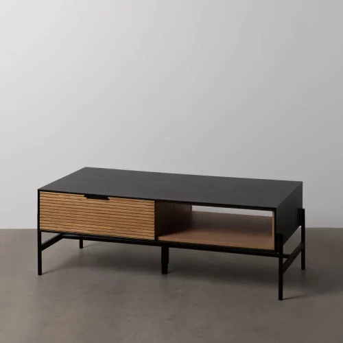MESA CENTRO NEGRO-NATURAL DM-MADERA 124 X 60 X 43,50 CM-1