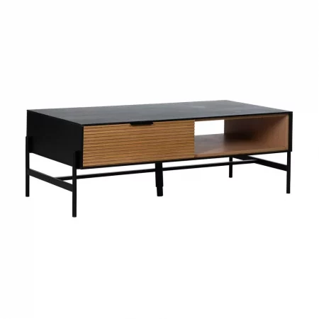 MESA CENTRO NEGRO-NATURAL DM-MADERA 124 X 60 X 43,50 CM-2