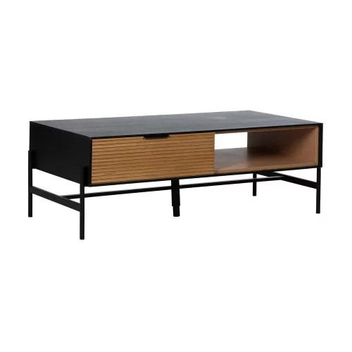 MESA CENTRO NEGRO-NATURAL DM-MADERA 124 X 60 X 43,50 CM-2