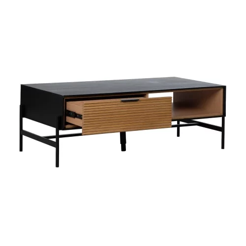 MESA CENTRO NEGRO-NATURAL DM-MADERA 124 X 60 X 43,50 CM-3