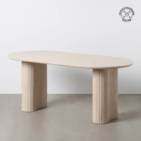 MESA COMEDOR BEIGE PIEDRA MDF DECORACIÓN 180 X 90 X 76 CM-1