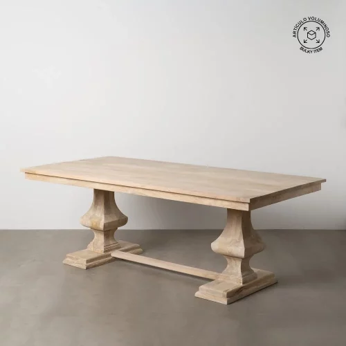 MESA COMEDOR BLANCO ROZADO 210 X 100 X 76 CM-1