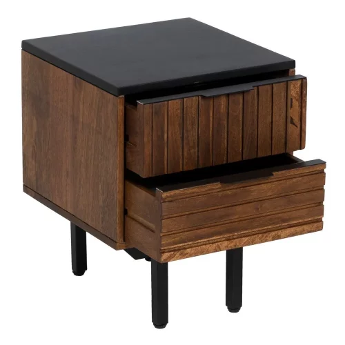 MESITA MARRÓN-NEGRO MADERA-HIERRO 40 X 40 X 50 CM-3