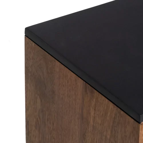 MESITA MARRÓN-NEGRO MADERA-HIERRO 40 X 40 X 50 CM-4