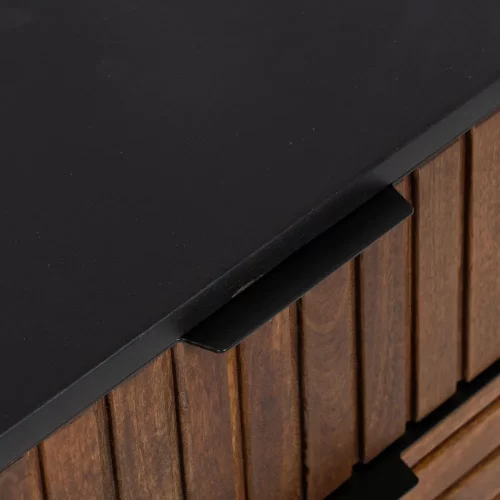MESITA MARRÓN-NEGRO MADERA-HIERRO 40 X 40 X 50 CM-5