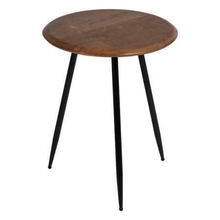MESITA MARRÓN-NEGRO MADERA-METAL 40 X 40 X 50 CM-3