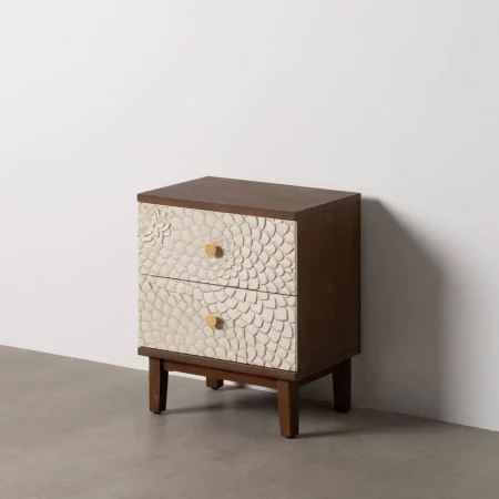 MESITA TALLADA BLANCO-MARRÓN DM-MADERA 48 X 36 X 60 CM-2