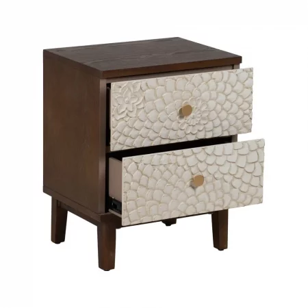 MESITA TALLADA BLANCO-MARRÓN DM-MADERA 48 X 36 X 60 CM-3