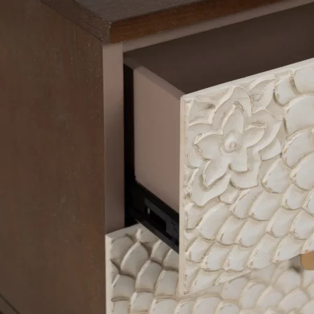 MESITA TALLADA BLANCO-MARRÓN DM-MADERA 48 X 36 X 60 CM-5