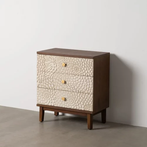 MESITA TALLADA BLANCO-MARRÓN DM-MADERA 64 X 36 X 71 CM-1