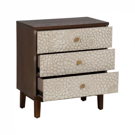 MESITA TALLADA BLANCO-MARRÓN DM-MADERA 64 X 36 X 71 CM-3