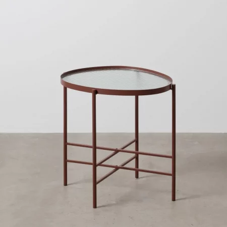 MESITA TEJA METAL-CRISTAL 55 X 47 X 54 CM-1