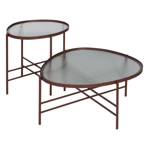 MESITA TEJA METAL-CRISTAL 55 X 47 X 54 CM-2