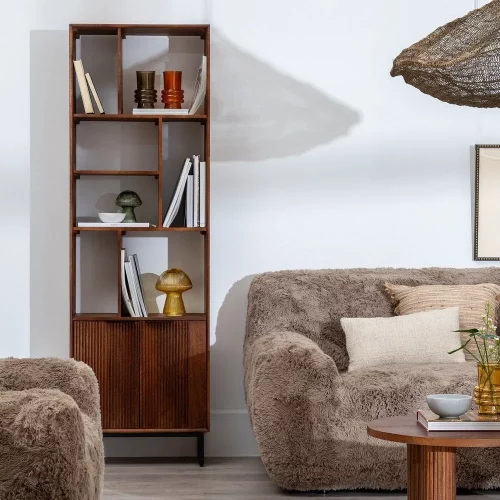 MUEBLE AUXILIAR MADERA DE MANGO SALÓN 60 X 30 X 190 CM-2