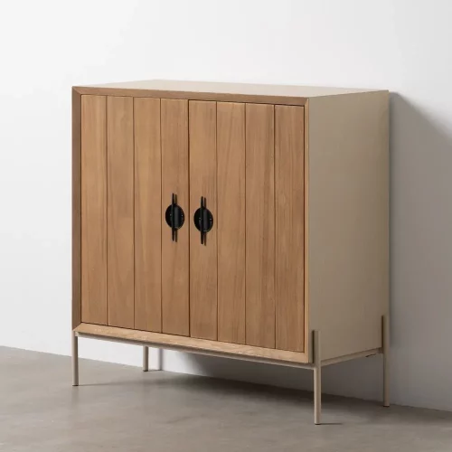MUEBLE RECIBIDOR BLANCO-NATURAL 100 X 40 X 98,50 CM-2