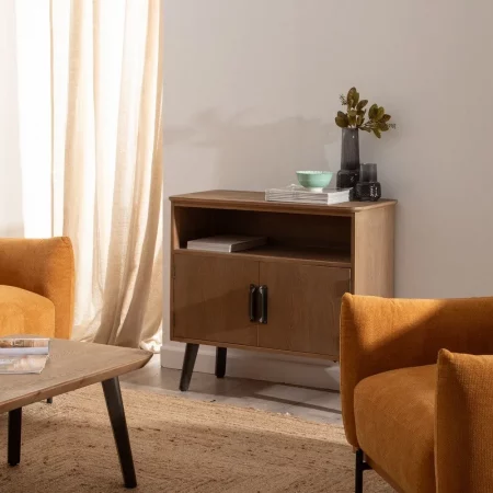 MUEBLE RECIBIDOR NATURAL-NEGRO 90 X 41 X 81 CM-8