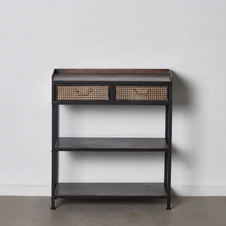 MUEBLE RECIBIDOR NEGRO-MARRÓN METAL 75,50 X 38 X 85 CM-1