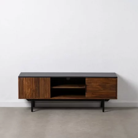 MUEBLE TV MARRÓN-NEGRO MADERA-HIERRO 140 X 40 X 50 CM-1