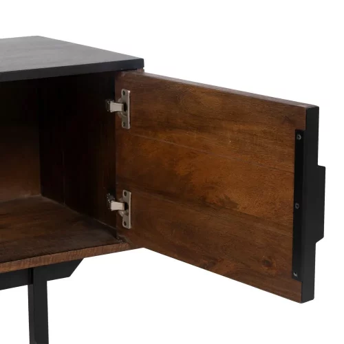 MUEBLE TV MARRÓN-NEGRO MADERA-HIERRO 140 X 40 X 50 CM-7