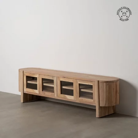MUEBLE TV NATURAL MADERA DE ACACIA SALÓN 180 X 50 X 40 CM-2