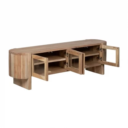 MUEBLE TV NATURAL MADERA DE ACACIA SALÓN 180 X 50 X 40 CM-3