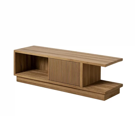 MUEBLE TV NATURAL MADERA DE TECA SALÓN 135 X 35 X 39 CM-MOVIL (1)