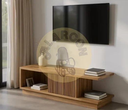 MUEBLE TV NATURAL MADERA DE TECA SALÓN 135 X 35 X 39 CM-MOVIL (3)