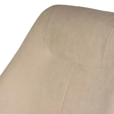 Mecedora Tapizada Tela Color Beige Patas Acero Negro Patín Madera Modelo Copenhagen - Somcasa (6)
