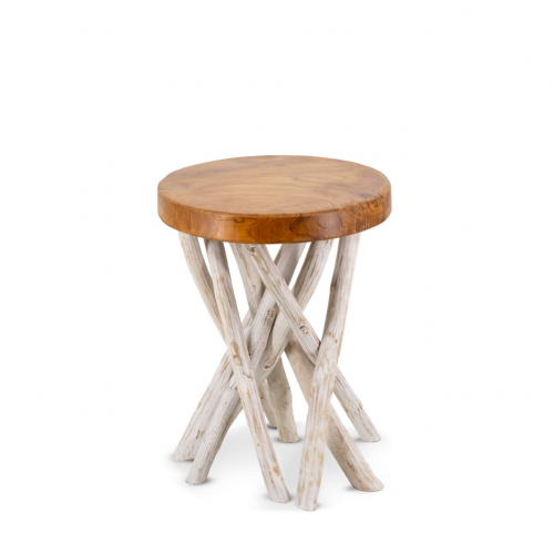 Mesa Auxiliar de Madera de Teca Diseño Natural - Moycor (1)