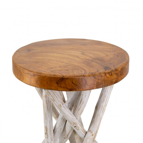 Mesa Auxiliar de Madera de Teca Diseño Natural - Moycor (2)