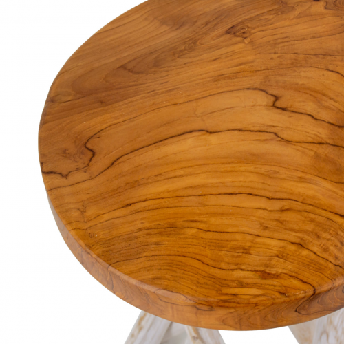Mesa Auxiliar de Madera de Teca Diseño Natural - Moycor (3)