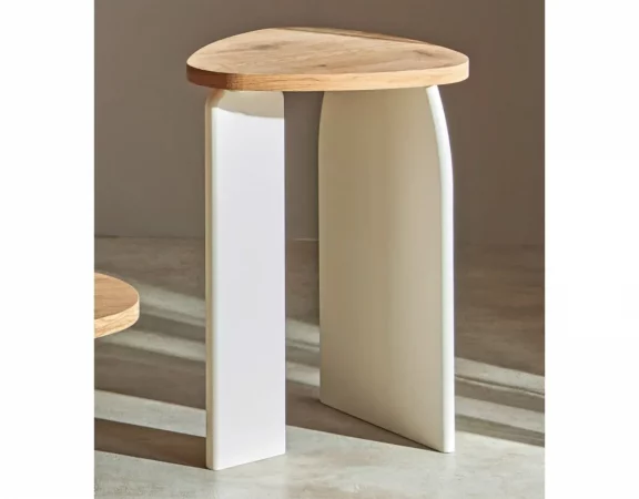 Mesa Auxiliares Makalani Chapado Fresno DM Lacado Blanco 60x45x40 Cm - Imori (2)