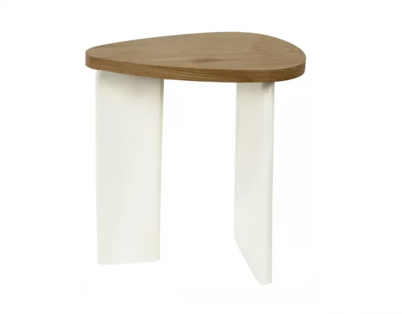 Mesa Auxiliares Makalani Chapado Fresno DM Lacado Blanco 60x45x40 Cm - Imori (4)