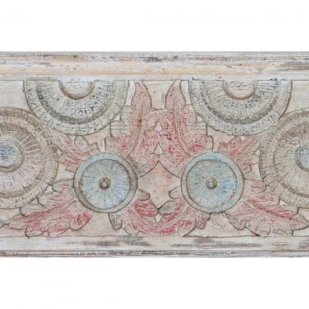 Mesa Centro Cuadrada Tipo Baúl Madera Mango Tallada a Mano 90x90x45 Cm - Giner y Colomer (1)