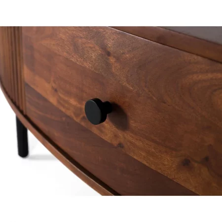 Mesa Centro Madera Acacia cCajón Ovalada Colección Ludhiana 120x50x40 Cm - Giner y Colomer (4)