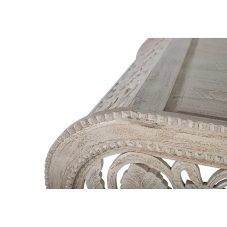 Mesa Centro Madera Mango Blanco Decapé 120x46x90 Cm - Giner y Colomer (2)